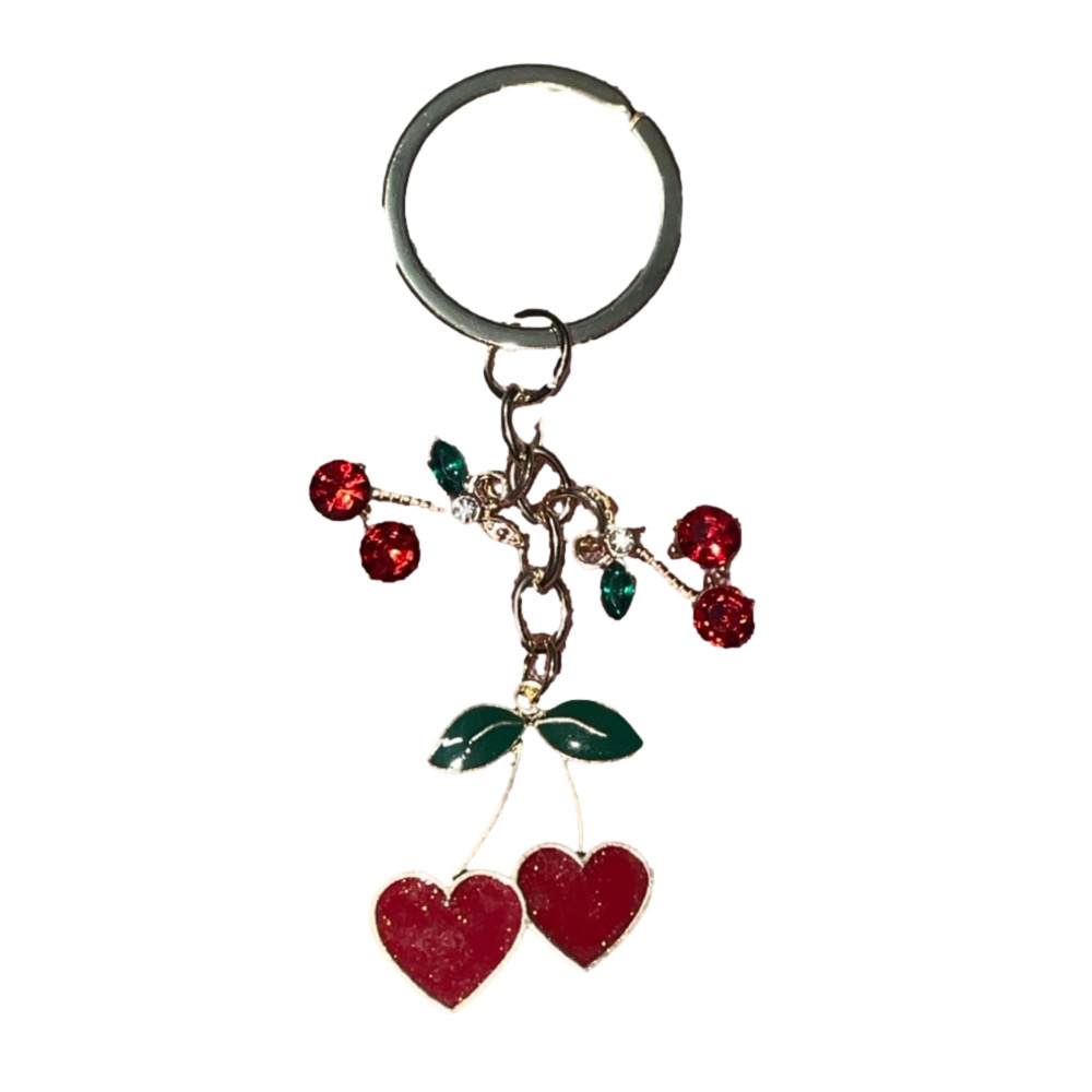 Cherry Keychain/Bag Charm Red
